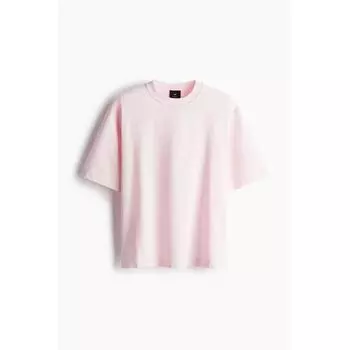 Футболка свободного кроя HM Washed, светло-розовая XS