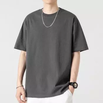 Футболка свободного кроя из чистого хлопка в стиле ретро, повседневный стиль с короткими рукавами XL