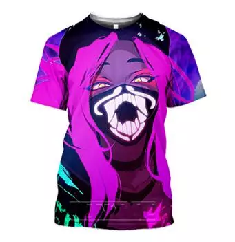 Футболка свободного кроя с 3D-цифровой печатью и мультяшным персонажем S