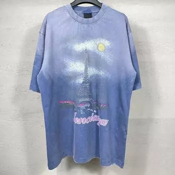 Футболка свободного кроя с градиентным принтом Эйфелевой башни от B s 2024 года XS