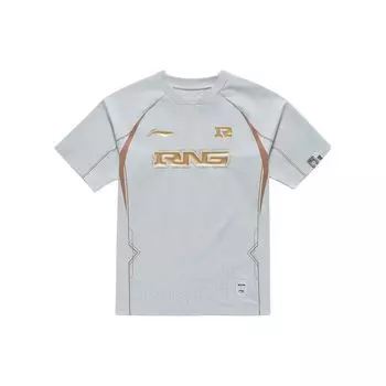 Футболка свободного кроя с коротким рукавом и принтом логотипа Li Ning E-Sports Series, унисекс, цвет «Иллюзия-синий» ATSU709-1 XL