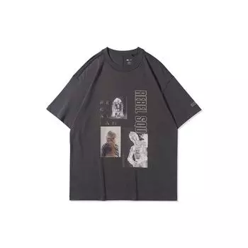 Футболка свободного кроя с коротким рукавом Li Ning X Star Wars, мужские топы, черная, AHSR223-3 XL