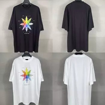 Футболка свободного кроя с коротким рукавом Paris 2024 Colorful Compass унисекс Extra Small белый