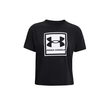 Футболка свободного кроя с круглым вырезом и логотипом Under Armour, женские топы, черные 1368176-001 M