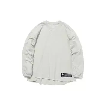 Футболка свободного кроя с круглым вырезом и длинным рукавом из коллекции Li Ning X Jackie Chan Collaboration Kung Fu Series, мужские топы Bud-Yellow Gray AHSQ715-1 XS