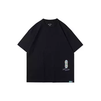 Футболка свободного кроя с круглым вырезом Li Ning X Steven Harrington Cartoon Print, мужские топы, черный цвет AHSR941-3 L