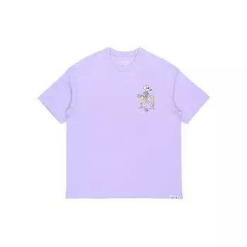 Футболка свободного кроя с круглым вырезом Li Ning X Steven Harrington Collaboration Cartoon Print, мужские топы, фиолетового цвета AHSR937-4 XXL