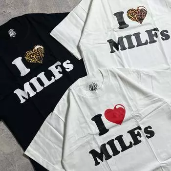 Футболка свободного кроя с надписью «I LOVE MILFs» для женщин и мужчин, топы с коротким рукавом XS