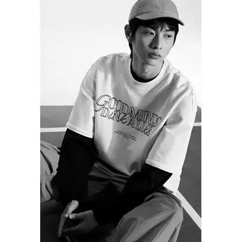 Футболка свободного кроя с принтом HM, белая Good Minds