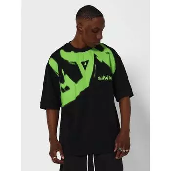 Футболка свободного кроя SUMWON с неоновым граффити-принтом S