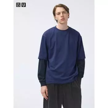 Футболка свободного кроя Uniqlo Airism CoTTon с круглым вырезом 33 KHAKI/UNISEX XS