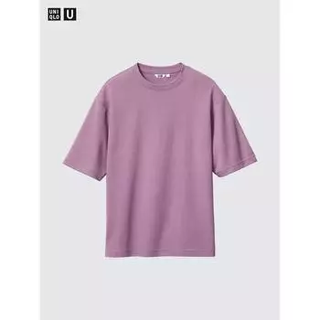 Футболка свободного кроя Uniqlo Airism CoTTon с круглым вырезом 71 PURPLE/UNISEX M