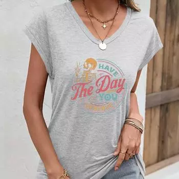 Футболка свободного покроя без рукавов с принтом «Have The Day You Deserve» S