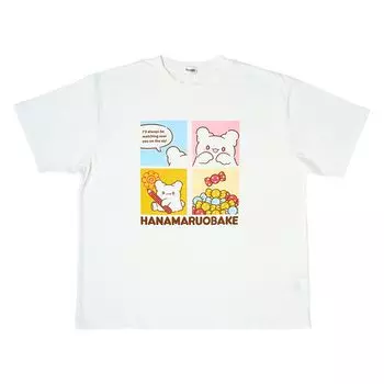 Футболка свободного покроя Hanamaru Ghost cotton Rib полиуретан 607941 [Sanrio] Основная часть 65% полиэстер/35% часть 62% полиэстер/33% хлопок/5%