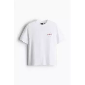 Футболка свободного покроя HM белого цвета с принтом «Red Hot Chili Peppers» XS