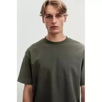 Футболка свободного покроя HM цвета хаки и зеленого цвета XS