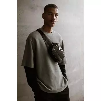 Футболка свободного покроя из хлопка HM, цвет зеленый шалфей S