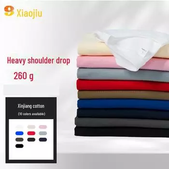 Футболка свободного покроя из плотной ткани с заниженной линией плеч – 260 г, в стиле National Tide, модная белая футболка с настраиваемым рисунком, короткий рукав. 3XL