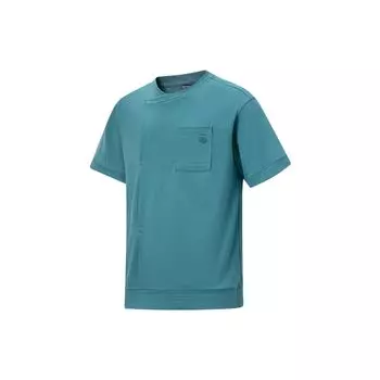 Футболка свободного покроя с коротким рукавом Li Ning X Jackie Chan Collaboration Kung Fu Series, однотонная, унисекс, темно-водно-зеленая AHST621-2 XL