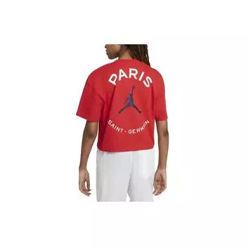 Футболка свободного покроя с короткими рукавами Jordan Jumpman Paris Saint-Germain, женские топы красного цвета DC0458-657 XL