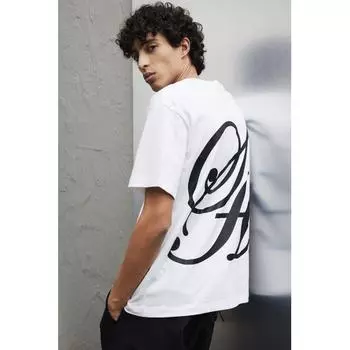 Футболка свободного покроя с принтом HM белая SOHO HEIGHTS XS