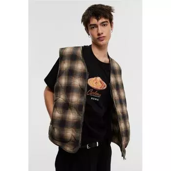 Футболка свободного покроя с принтом HM, черная, карбонара XS