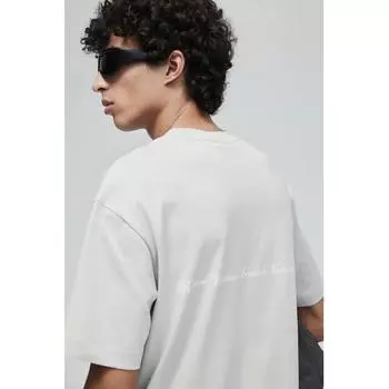 Футболка свободного покроя с принтом HM светло-серая SoHo LDN XS