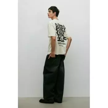 Футболка свободного покроя с принтом HM светло-бежевого цвета, лучше, чем когда-либо XS