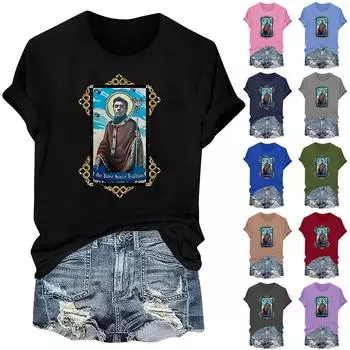 Футболка свободного покроя унисекс с круглым вырезом и принтом XXXL верблюд