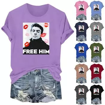 Футболка свободного покроя унисекс с круглым вырезом и принтом XXXL винный