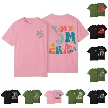 Футболка свободного покроя унисекс с круглым вырезом и принтом XXL циан