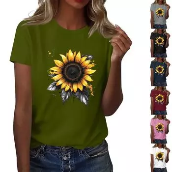 Футболка свободного покроя унисекс с круглым вырезом и принтом L чёрный