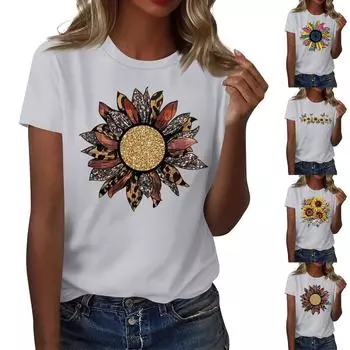 Футболка свободного покроя унисекс с круглым вырезом и принтом M