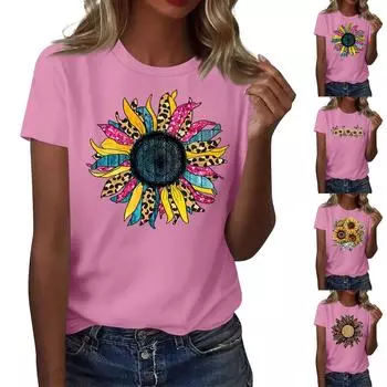 Футболка свободного покроя унисекс с круглым вырезом и принтом XL золотой