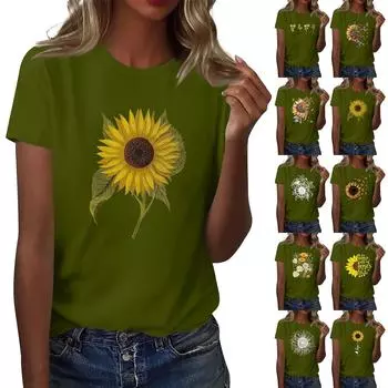 Футболка свободного покроя унисекс с круглым вырезом и принтом L белый