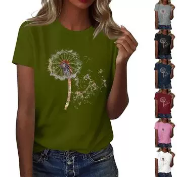 Футболка свободного покроя унисекс с круглым вырезом и принтом S