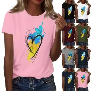 Футболка свободного покроя унисекс с круглым вырезом и принтом L