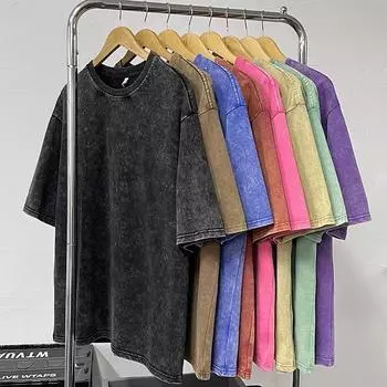 Футболка свободного покроя в стиле ретро с принтом тай-дай, летняя, унисекс 5XL темно-серого