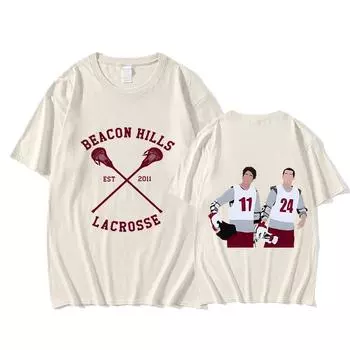 Футболка Teen Wolf Мужская одежда Винтажная хлопковая футболка с коротким рукавом Готическая футболка высокого качества Ropa Hombre Модные мягкие футболки XS песочный