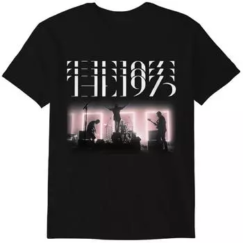 Футболка The 1975, Футболка The 1975 в стиле кантри, Графическая футболка The 1975, Музыкальная футболка унисекс The 1975, Классическая футболка 4XL чёрный