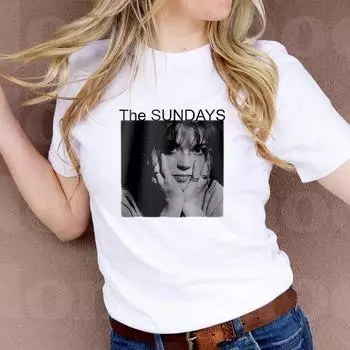 Футболка The Sundays, унисекс, Shoegaze, инди-рок, вдохновленный 90-ми, футболки с графикой, футболка с музыкальной группой, музыкальный мерч, лучшие подарки для фанатов 2000 года S белый