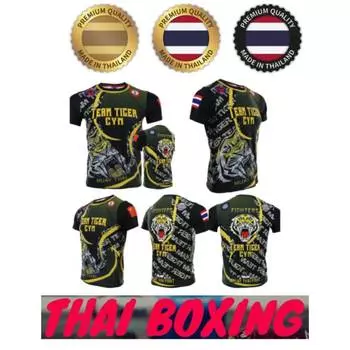 Футболка Tiger Muay Thai Kick Boxing 3D Print Tattoo Quick Dry для мужчин и женщин унисекс с коротким рукавом, круглым вырезом, смешанные боевые искусства, полиэстер XS