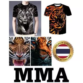 Футболка Tiger Muay Thai Kick Boxing 3D Print Vintage Training UV Protect Quick Dry Men Women Unisex Short Sleeve Round Neck MMA Mix Martial Art XS