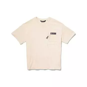 Футболка Timberland Solid Color Patch Pocket Round Neck Short Sleeve Unisex Tops Beige A5ZQ9-CR3 XS