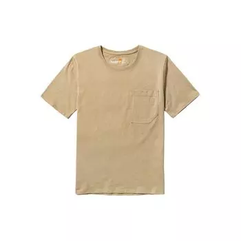 Футболка Timberland Solid Color Pocket Spliced Round Neck Short Sleeve T Shirt Women Tops Licorice-Yellow A5NW2-DH4 XL