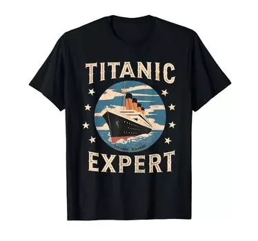 Футболка Titanic Expert Funny RMS Titanic Birthday Goods для детей и мальчиков чёрный