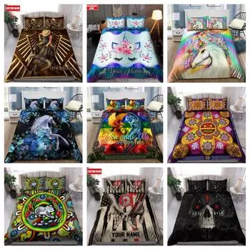 Футболка Tmarc с персонализированным именем для верховой езды на быке, чехол для постельного белья, костюм, декор для спальни Single 135x200cm