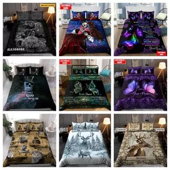 Футболка Tmarc с персонализированным изображением оленя Old Buck Sweet Doe Комплект постельного белья с принтом «Влюбленные» для дома Single 135x200cm