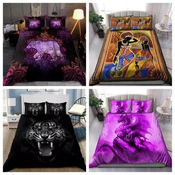 Футболка Tmarc The Tiger Back и белый комплект постельного белья, чехол для спальни, комплект одеял Single 135x200cm