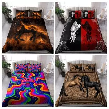 Футболка Tmarc в стиле хиппи с грибами, красочный комплект постельного белья с 3D принтом, пододеяльник, декор для спальни Single 135x200cm